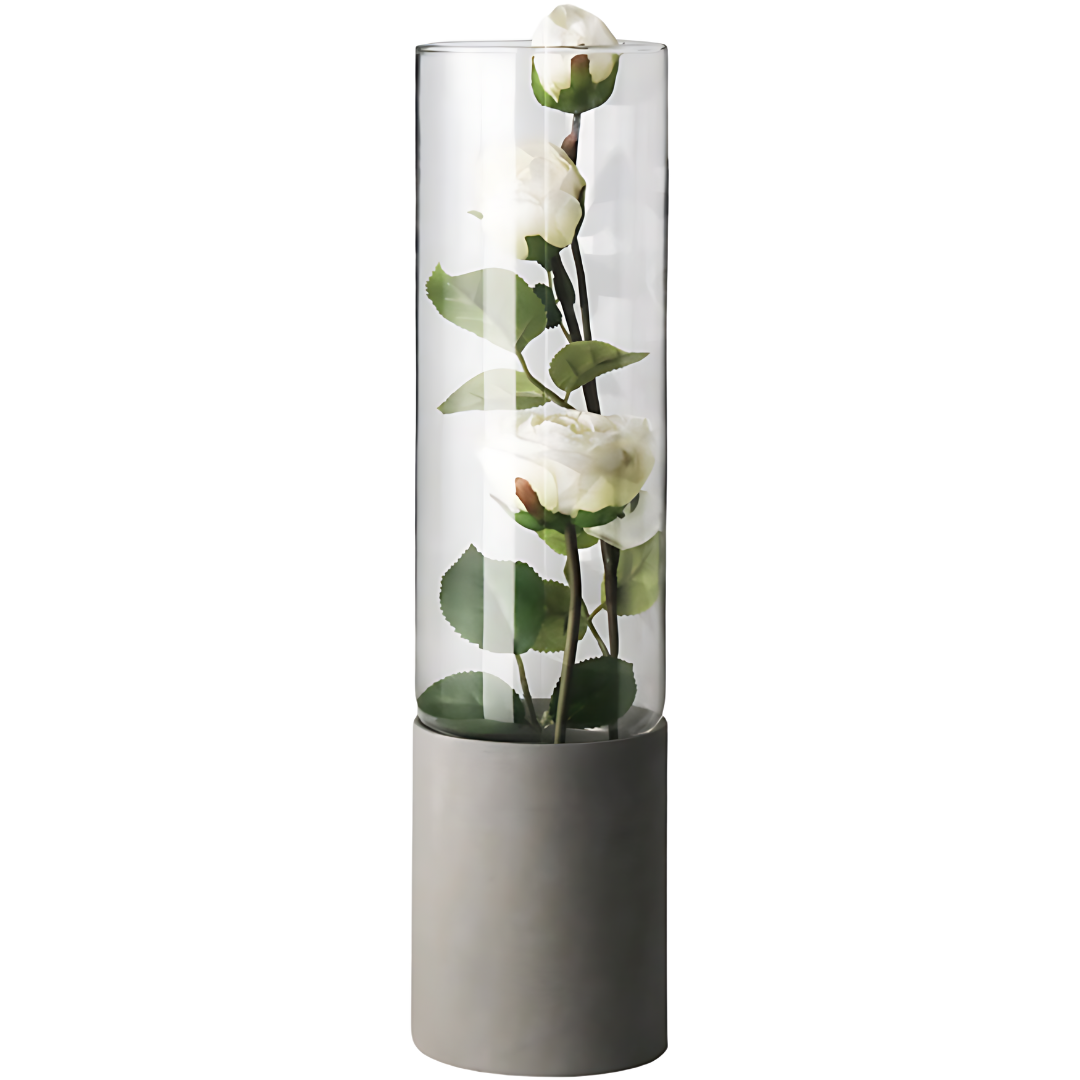 BOREALE vaser 14" laget av glass og betong